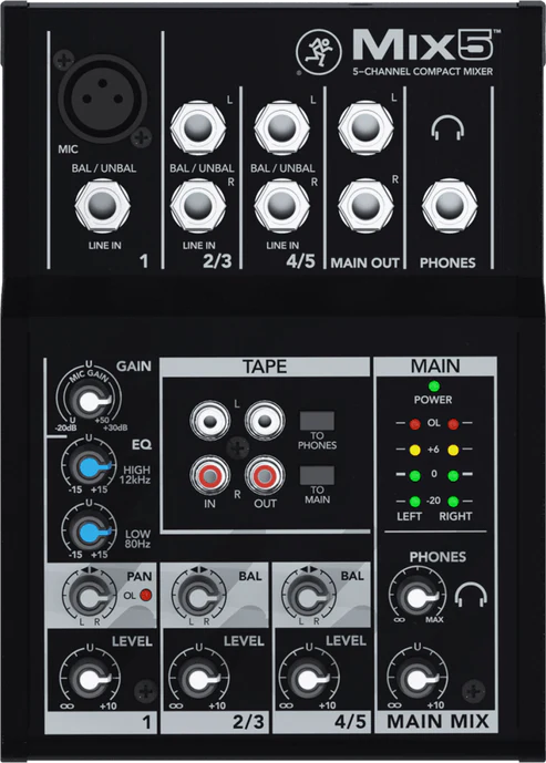 Mackie MIX5 Mixeur compact 5 canaux, 8 entrées – Image 2