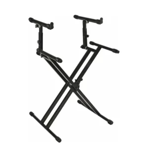 Quiklok QL/742 stand clavier X double "Pro" avec deux niveaux - large